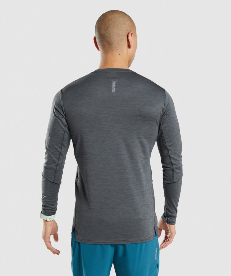 Gymshark Speed Long Sleeve Férfi Póló Sötétszürke | HU-T-295