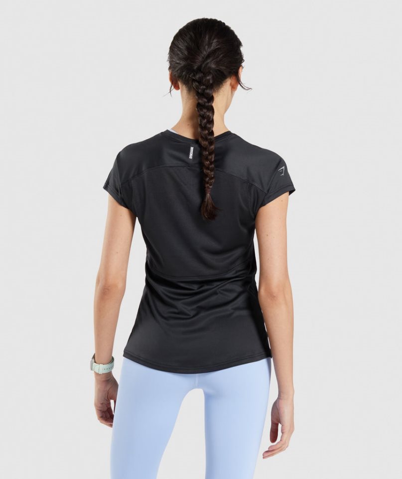 Gymshark Speed Női Póló Fekete | HU-F-720