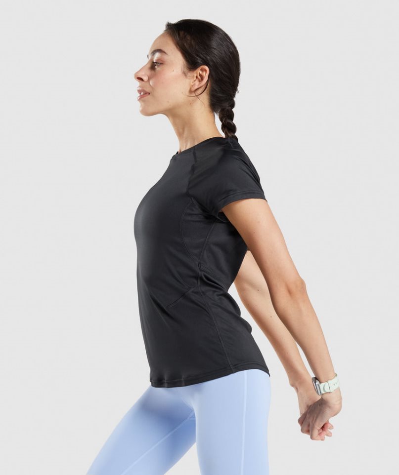 Gymshark Speed Női Póló Fekete | HU-F-720