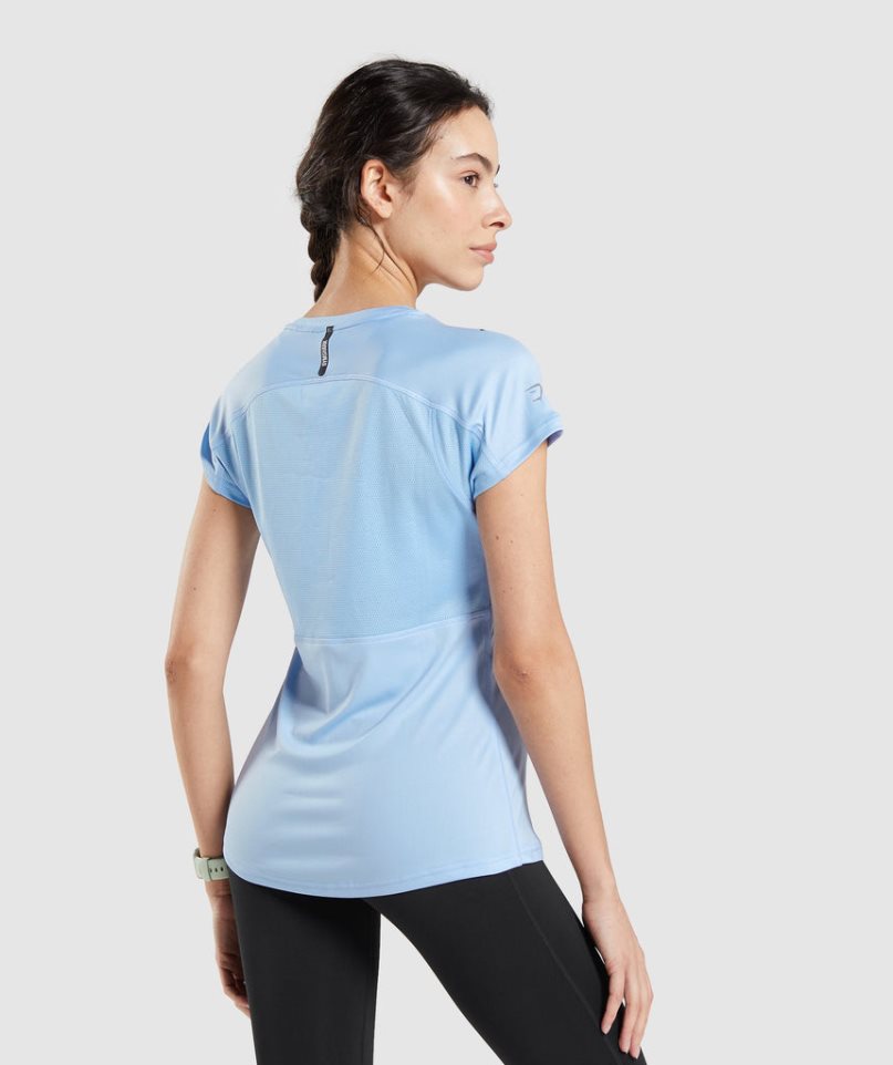 Gymshark Speed Női Póló Kék | HU-M-394