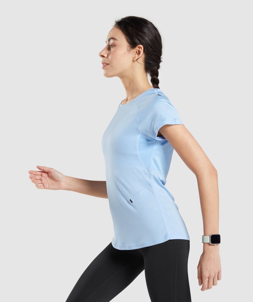 Gymshark Speed Női Póló Kék | HU-M-394