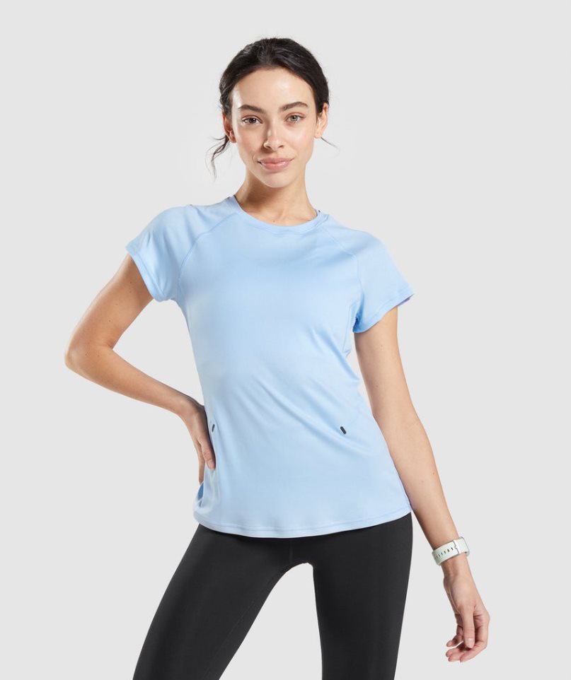 Gymshark Speed Női Póló Kék | HU-M-394