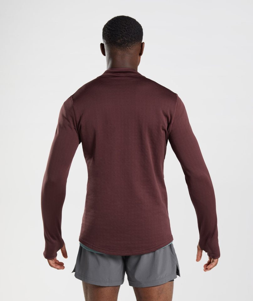 Gymshark Sport 1/4 Zip Férfi Pulóverek Bordó | HU-N-970