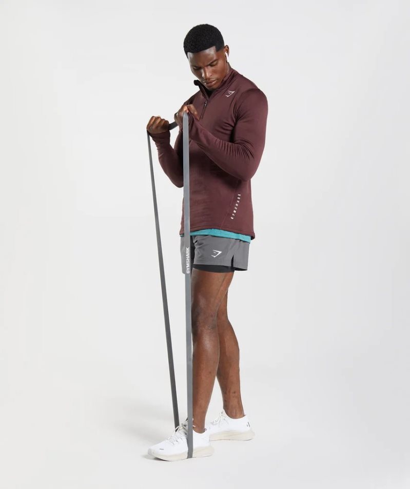 Gymshark Sport 1/4 Zip Férfi Pulóverek Bordó | HU-N-970