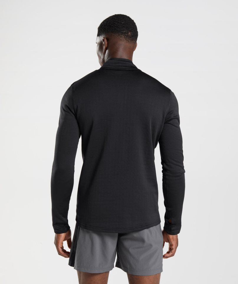 Gymshark Sport 1/4 Zip Férfi Pulóverek Fekete | HU-A-897