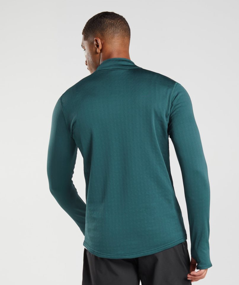 Gymshark Sport 1/4 Zip Férfi Pulóverek Türkiz | HU-J-490