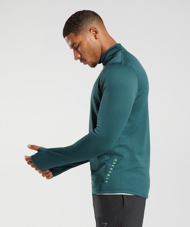 Gymshark Sport 1/4 Zip Férfi Pulóverek Türkiz | HU-J-490