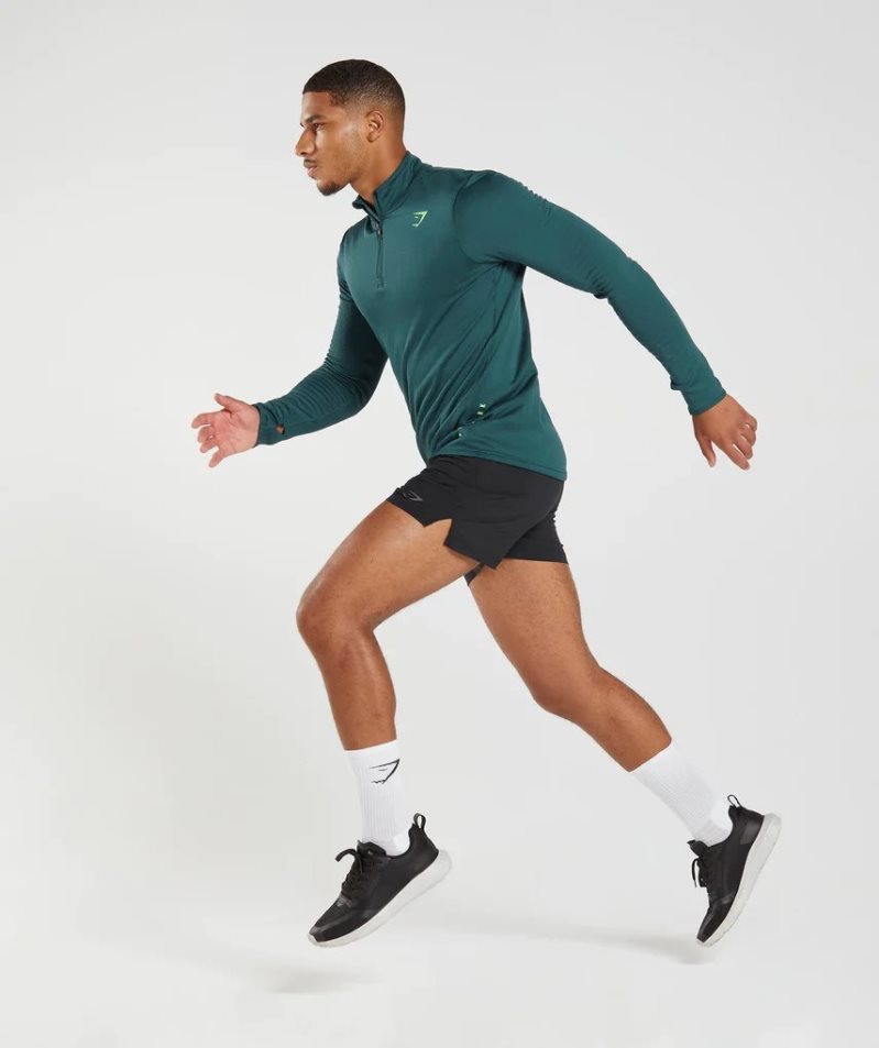 Gymshark Sport 1/4 Zip Férfi Pulóverek Türkiz | HU-J-490