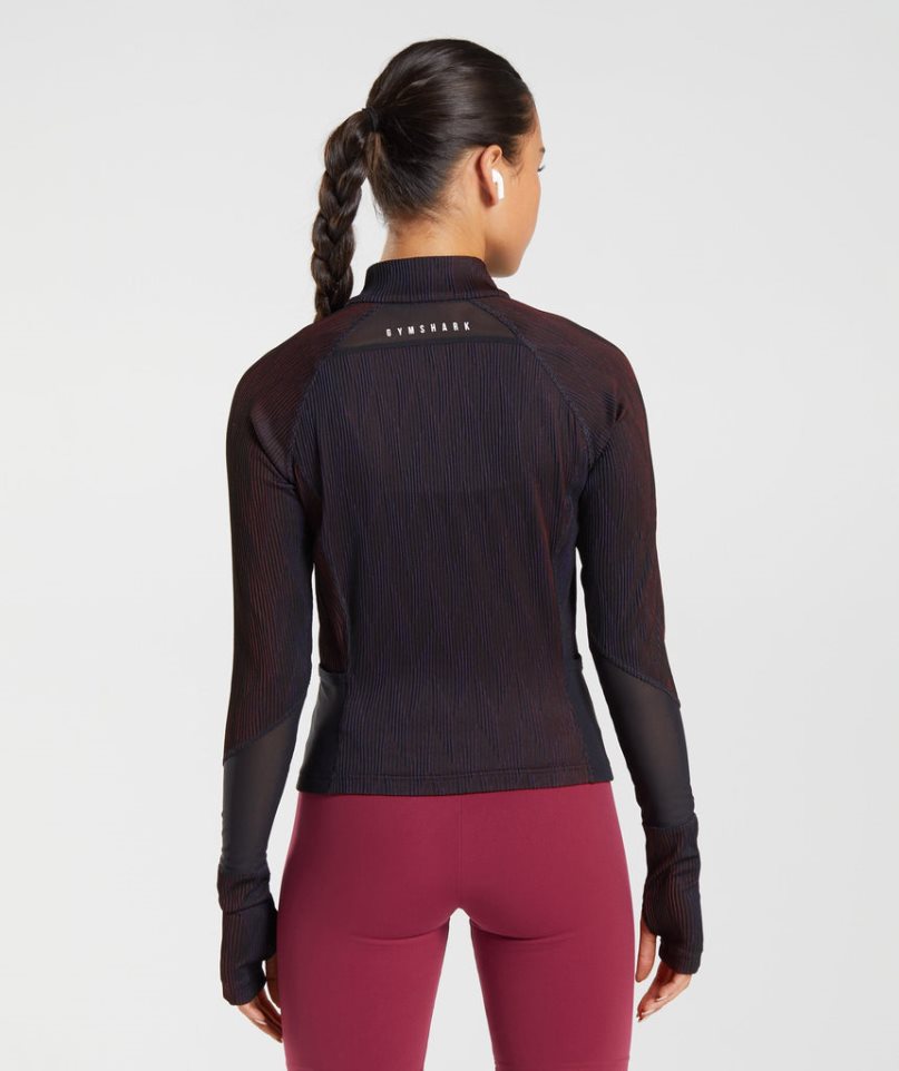Gymshark Sport 1/4 Zip Női Pulóverek Fekete | HU-Y-864