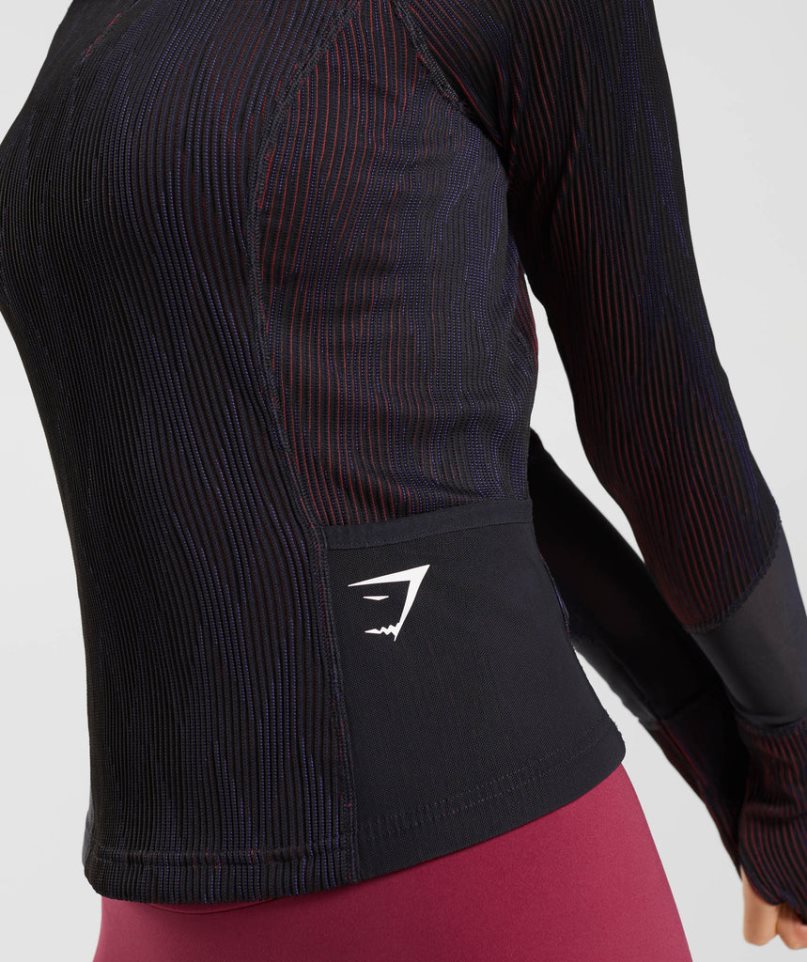Gymshark Sport 1/4 Zip Női Pulóverek Fekete | HU-Y-864