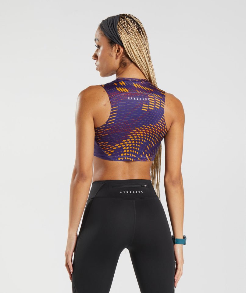 Gymshark Sport Crop Női Ujjatlan Póló Színes | HU-C-219