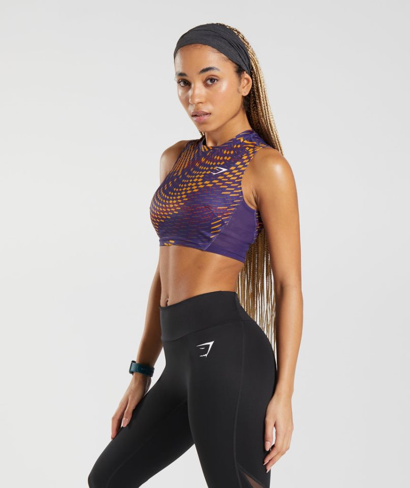 Gymshark Sport Crop Női Ujjatlan Póló Színes | HU-C-219
