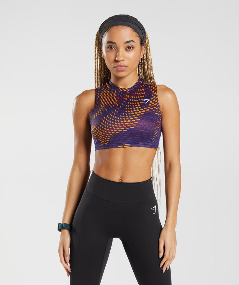 Gymshark Sport Crop Női Ujjatlan Póló Színes | HU-C-219