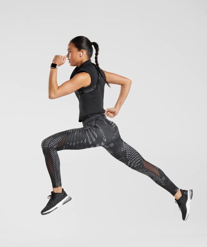 Gymshark Sport Futó Női Leggings Fekete | HU-S-563