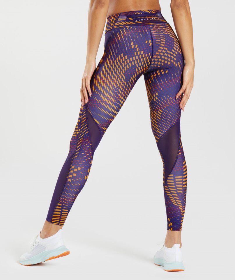 Gymshark Sport Futó Női Leggings Lila | HU-W-938