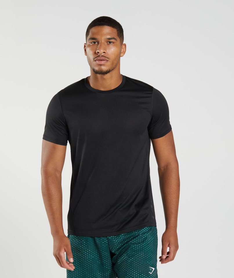 Gymshark Sport Férfi Póló Fekete | HU-N-607