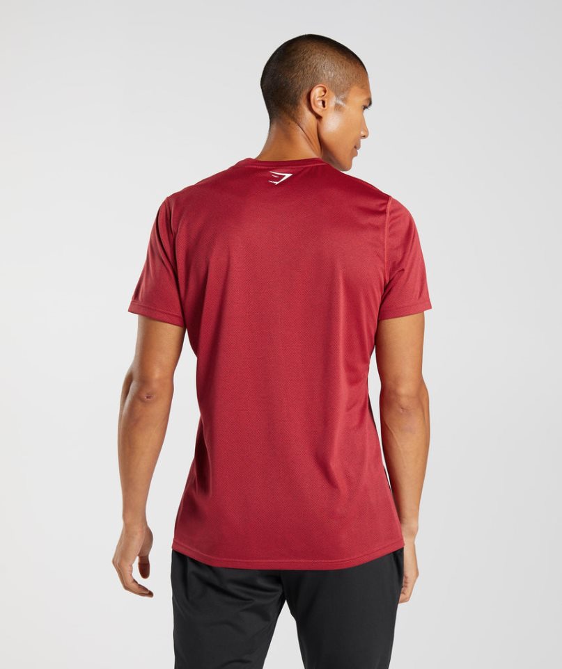 Gymshark Sport Férfi Póló Piros | HU-X-087