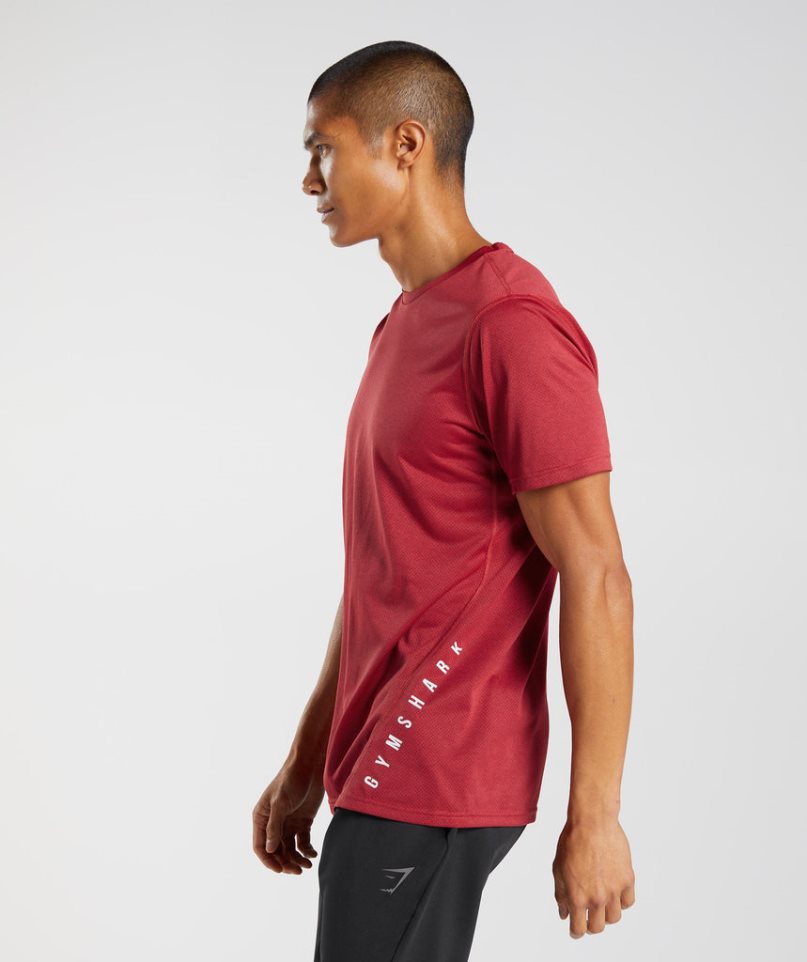 Gymshark Sport Férfi Póló Piros | HU-X-087
