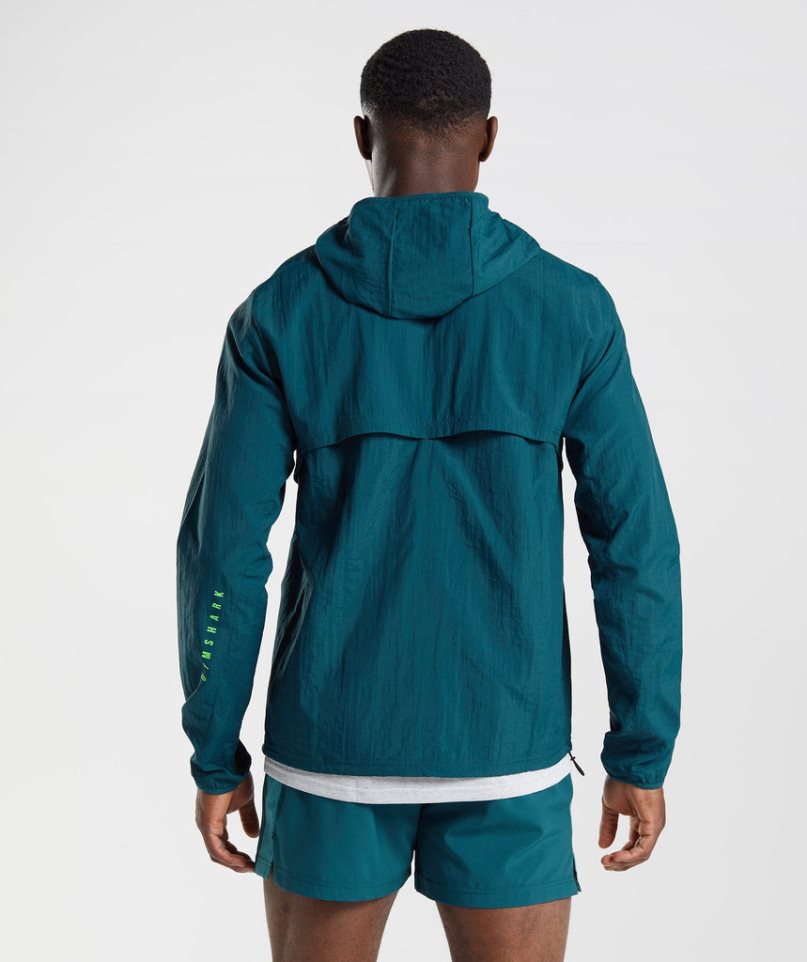 Gymshark Sport Férfi Széldzseki Türkiz | HU-J-109