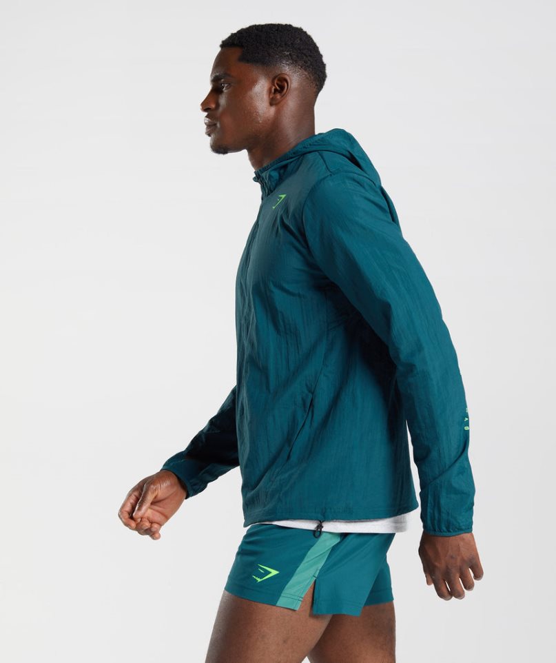 Gymshark Sport Férfi Széldzseki Türkiz | HU-J-109