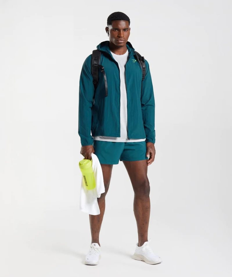 Gymshark Sport Férfi Széldzseki Türkiz | HU-J-109