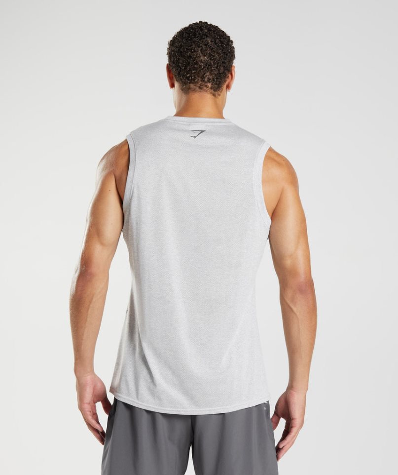 Gymshark Sport Férfi Ujjatlan Póló Világos Szürke | HU-Q-263