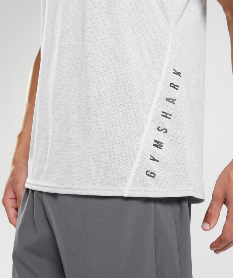 Gymshark Sport Férfi Ujjatlan Póló Világos Szürke | HU-Q-263