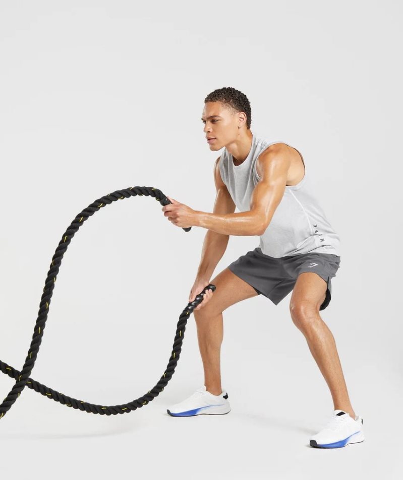 Gymshark Sport Férfi Ujjatlan Póló Világos Szürke | HU-Q-263