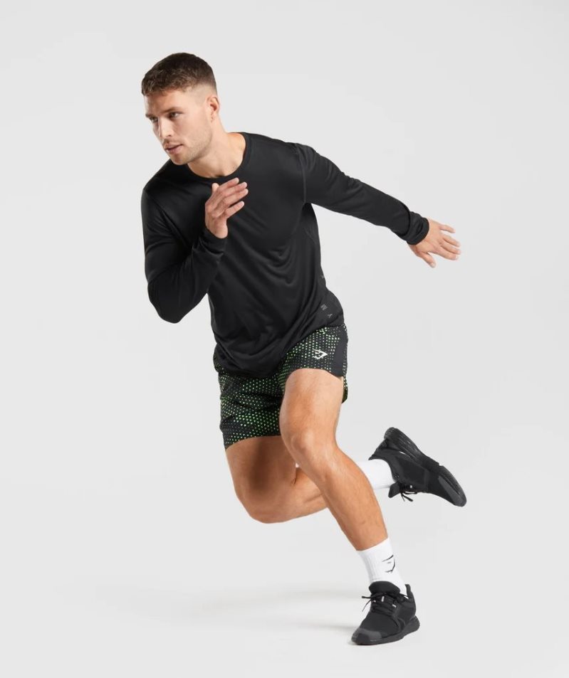 Gymshark Sport Long Sleeve Férfi Póló Fekete | HU-R-950