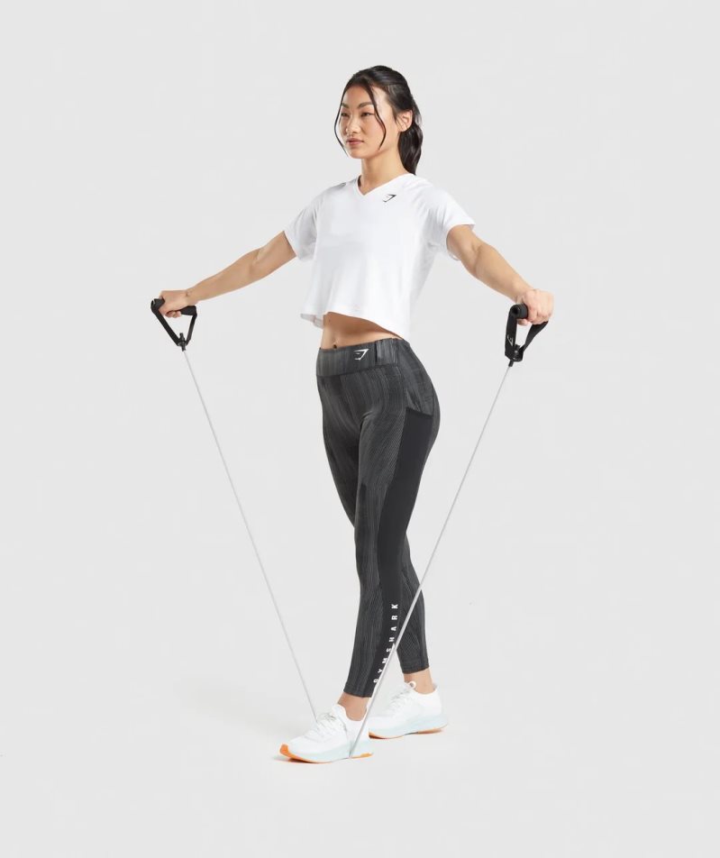 Gymshark Sport Midi Női Póló Fehér | HU-M-685