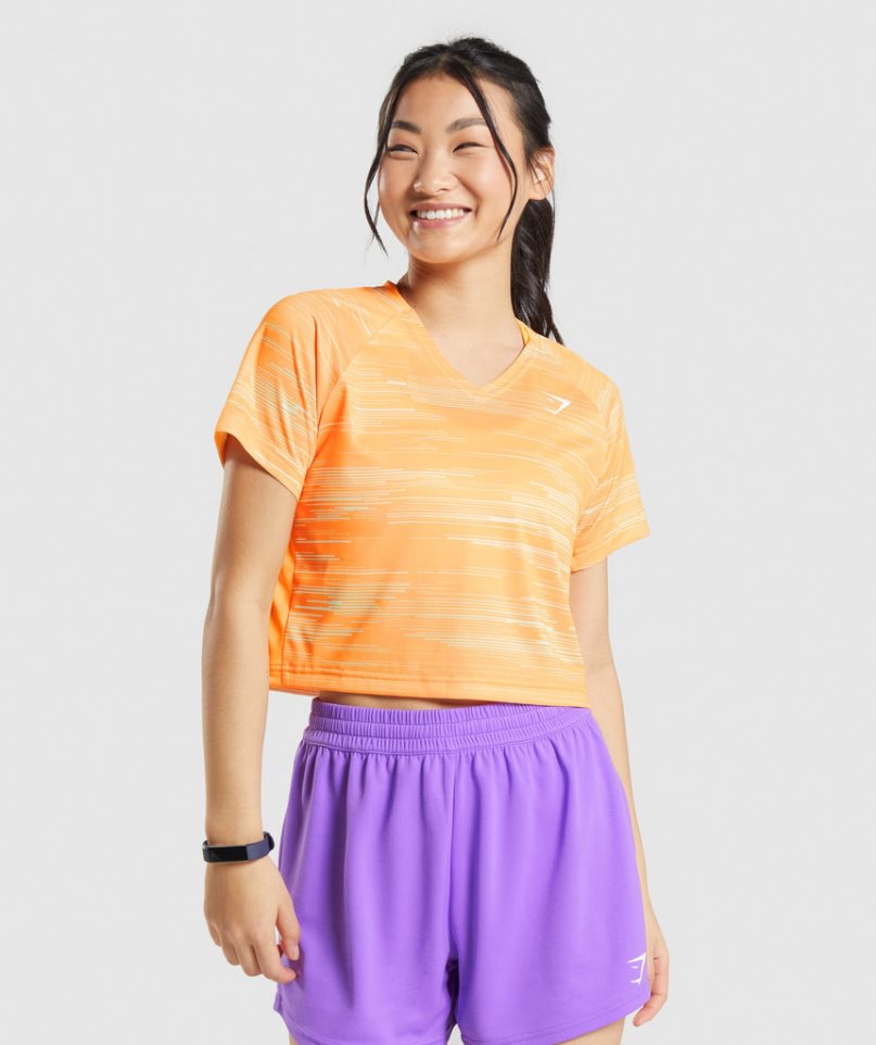 Gymshark Sport Midi Női Póló Narancssárga | HU-C-638
