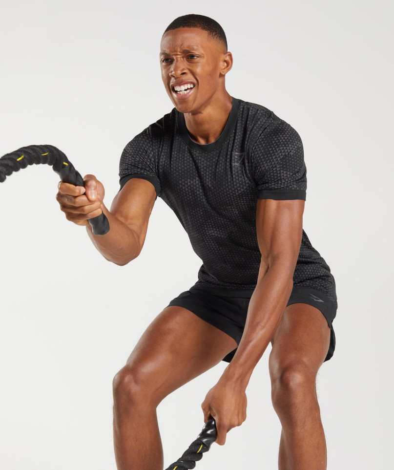 Gymshark Sport Seamless Férfi Póló Fekete | HU-L-421
