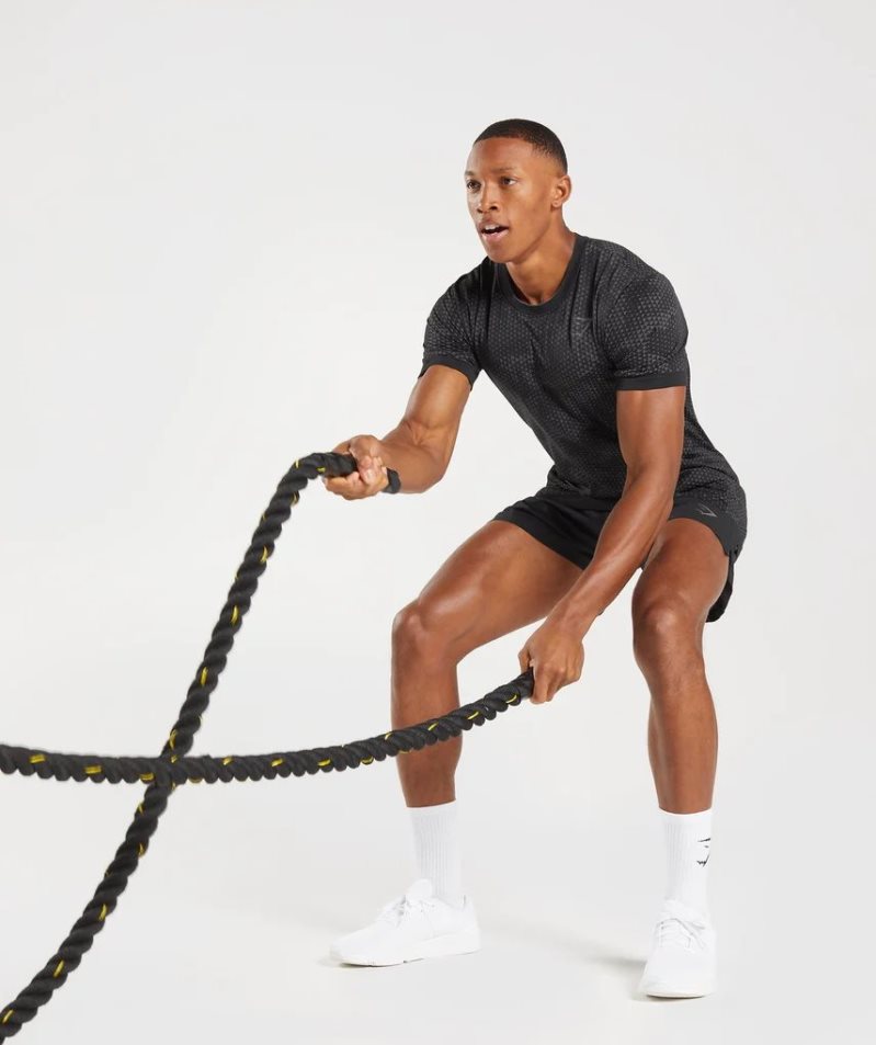 Gymshark Sport Seamless Férfi Póló Fekete | HU-L-421