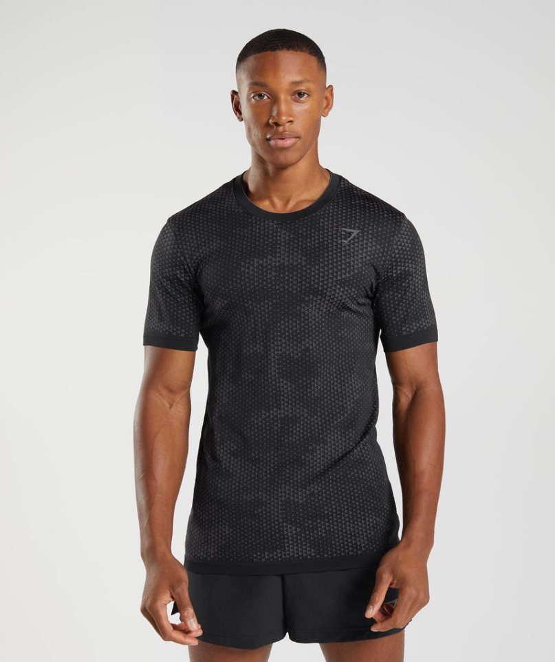 Gymshark Sport Seamless Férfi Póló Fekete | HU-L-421