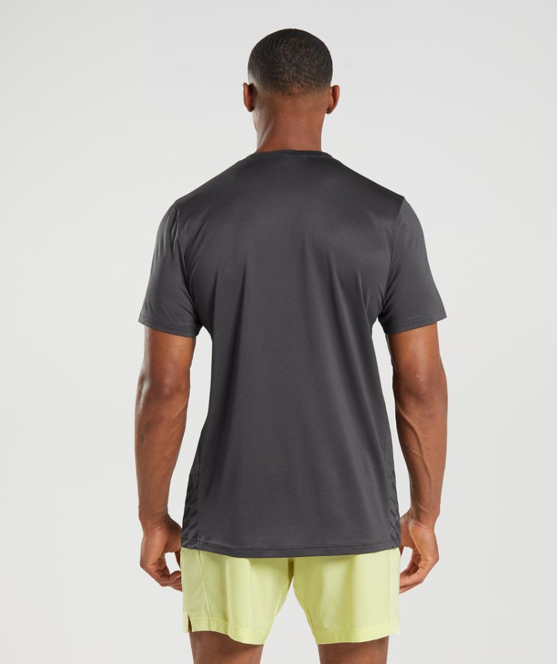 Gymshark Sport Stripe Férfi Póló Fekete | HU-B-264