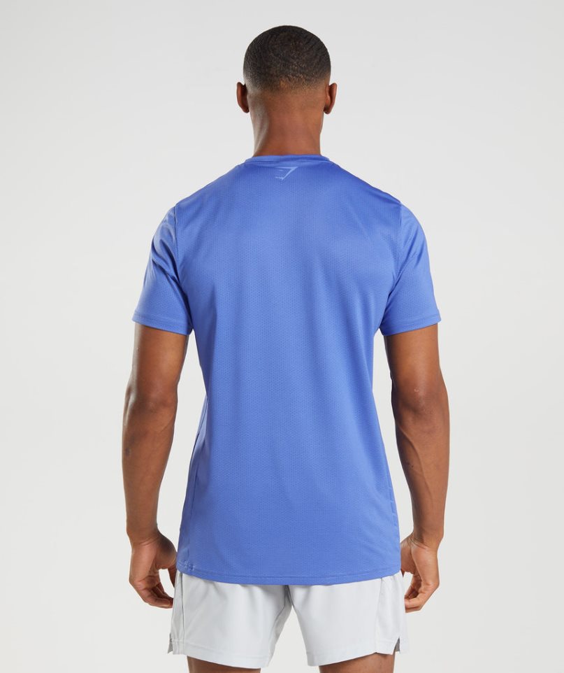 Gymshark Sport Stripe Férfi Póló Kék | HU-T-693