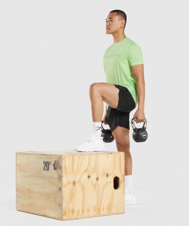 Gymshark Sport Stripe Férfi Póló Menta | HU-Y-029