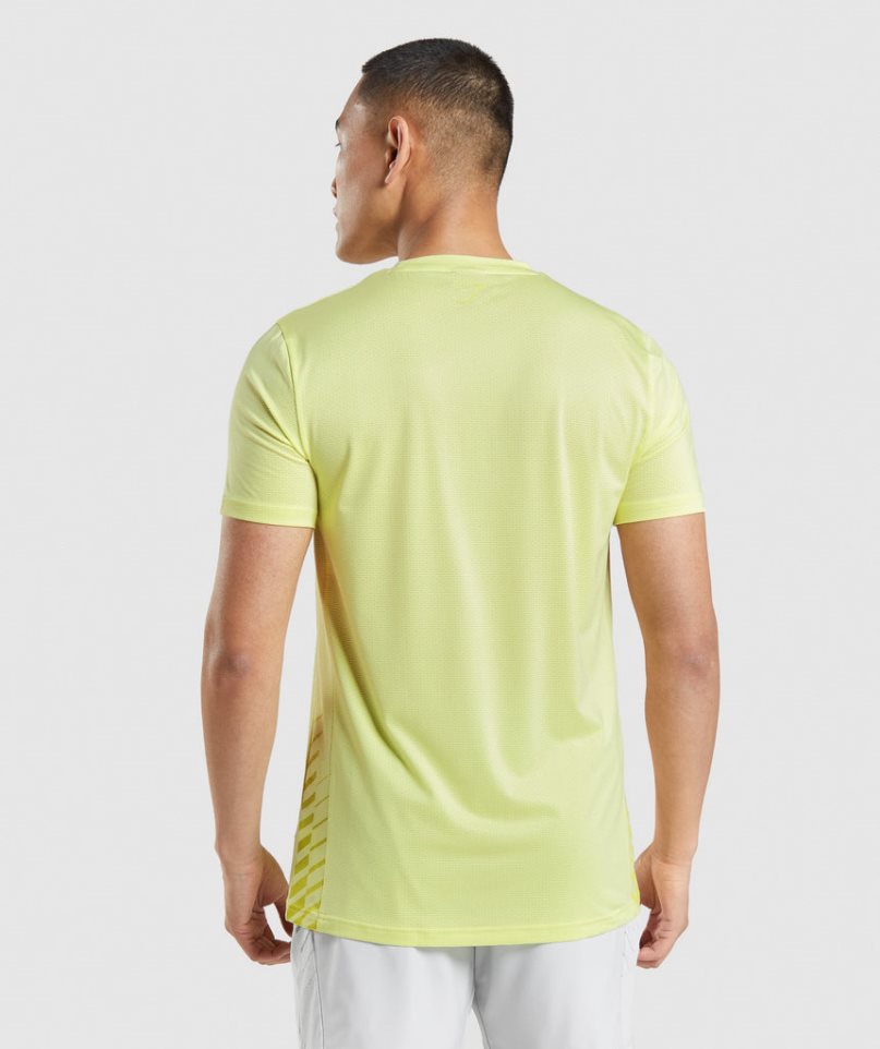 Gymshark Sport Stripe Férfi Póló Sárga | HU-I-072