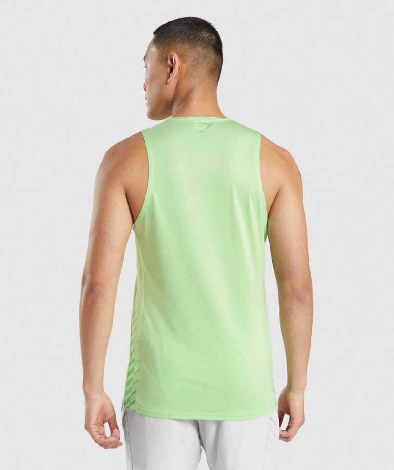 Gymshark Sport Stripe Férfi Ujjatlan Póló Menta | HU-H-546