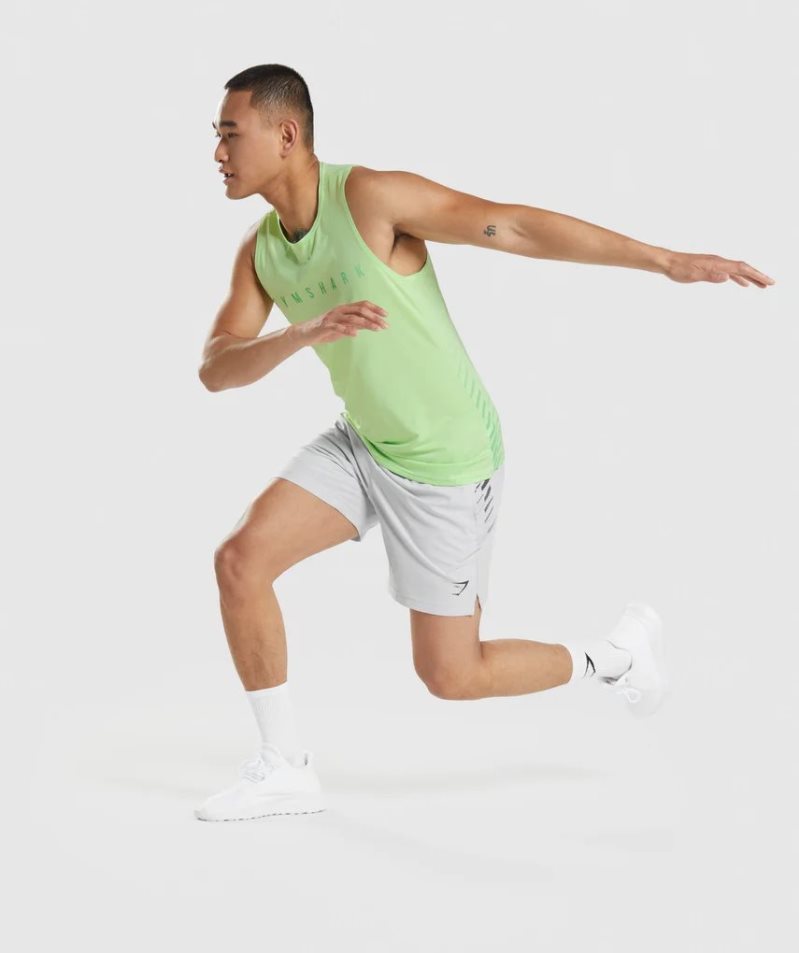 Gymshark Sport Stripe Férfi Ujjatlan Póló Menta | HU-H-546
