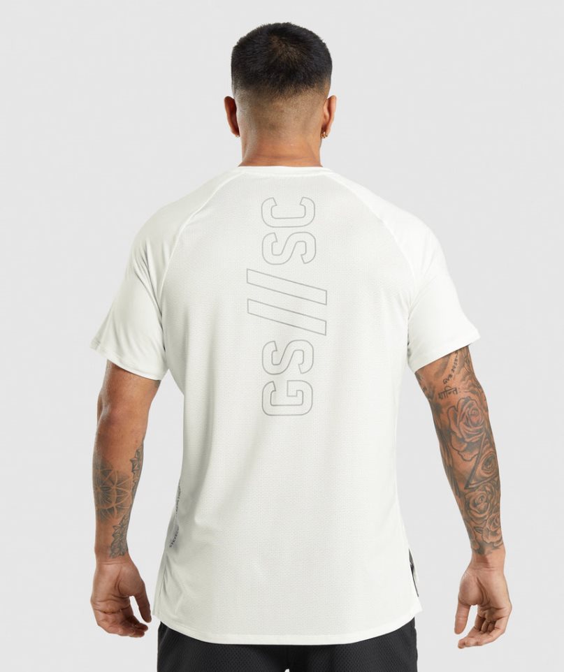 Gymshark Steve Cook Férfi Póló Fehér | HU-O-794