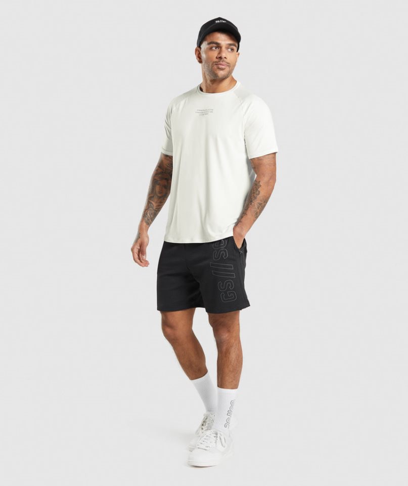 Gymshark Steve Cook Férfi Póló Fehér | HU-O-794