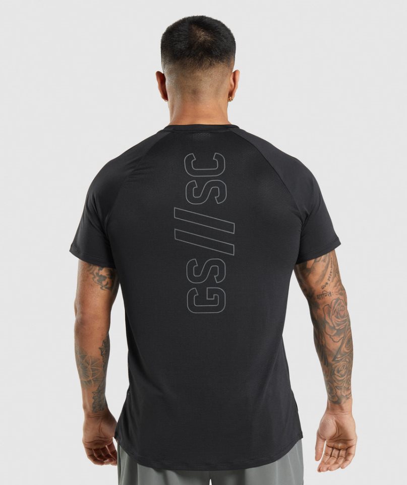 Gymshark Steve Cook Férfi Póló Fekete | HU-X-840