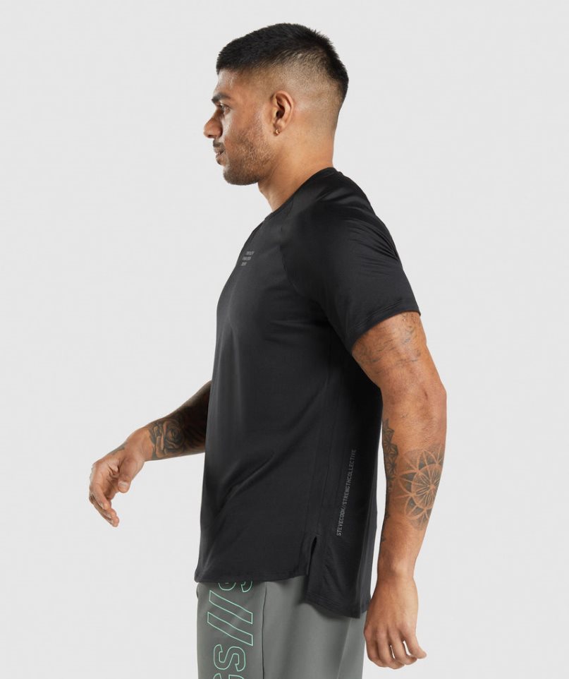 Gymshark Steve Cook Férfi Póló Fekete | HU-X-840