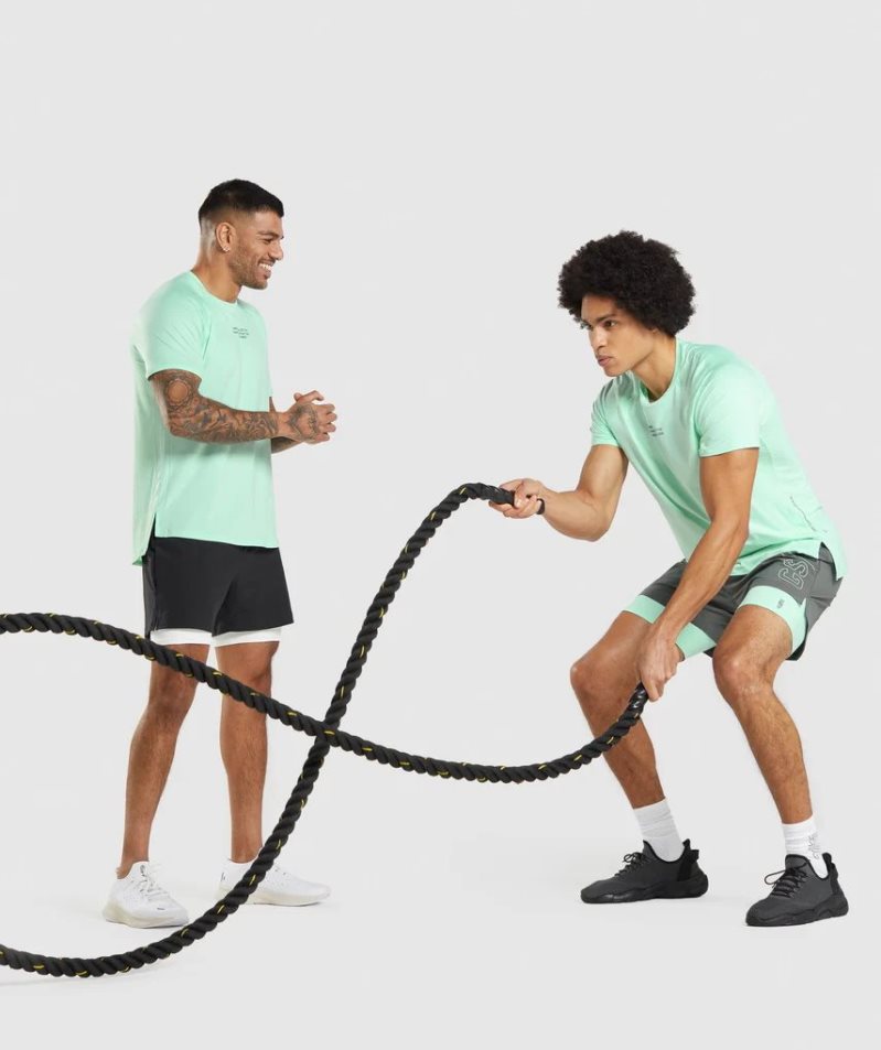 Gymshark Steve Cook Férfi Póló Világos Türkiz | HU-E-376