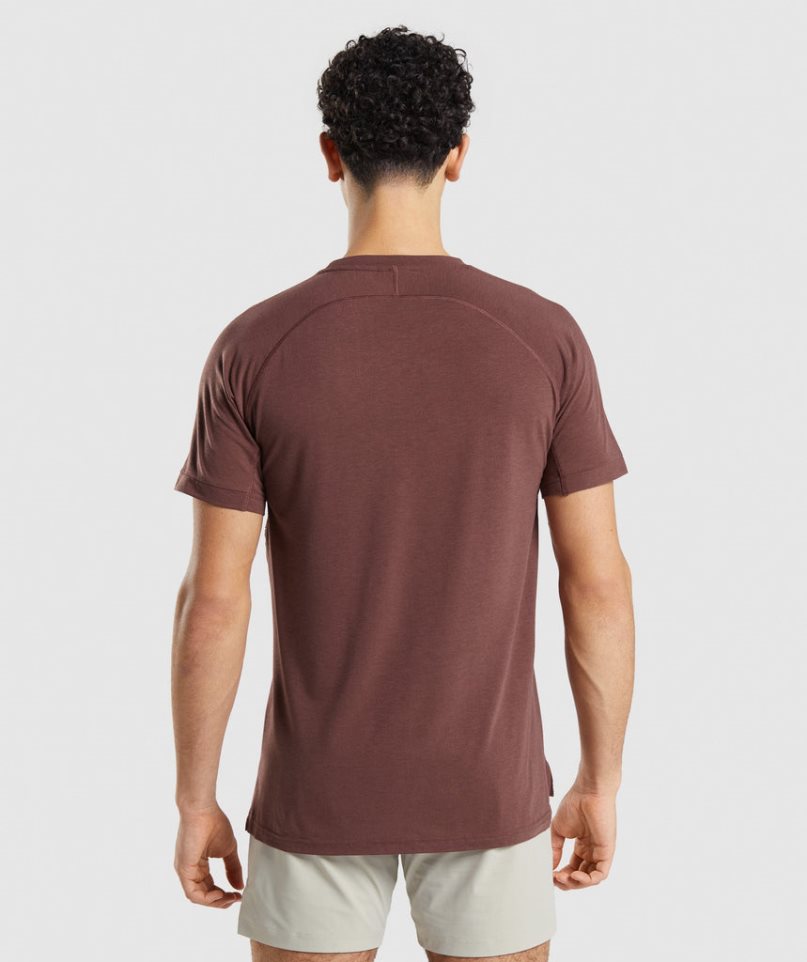 Gymshark Studio Amplify Férfi Póló Barna | HU-D-189
