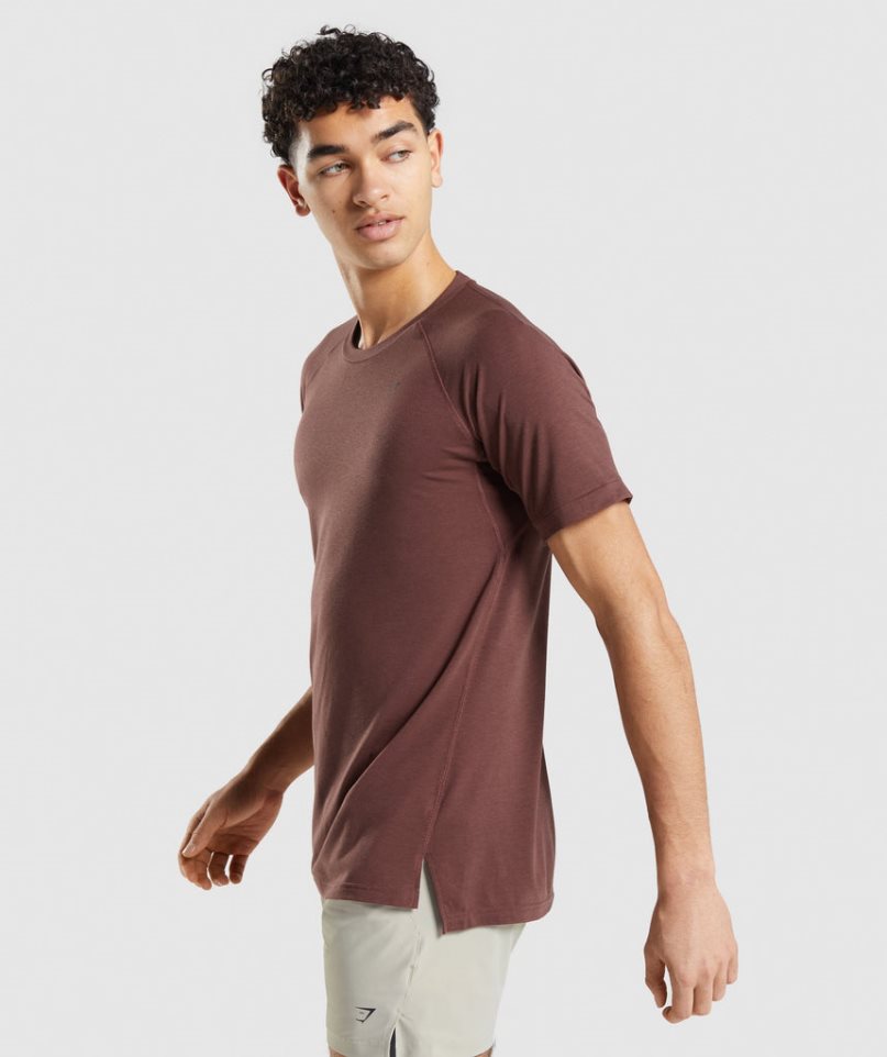 Gymshark Studio Amplify Férfi Póló Barna | HU-D-189