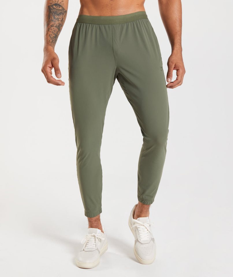 Gymshark Studio Férfi Jogger Nadrág Olivazöld | HU-Y-391