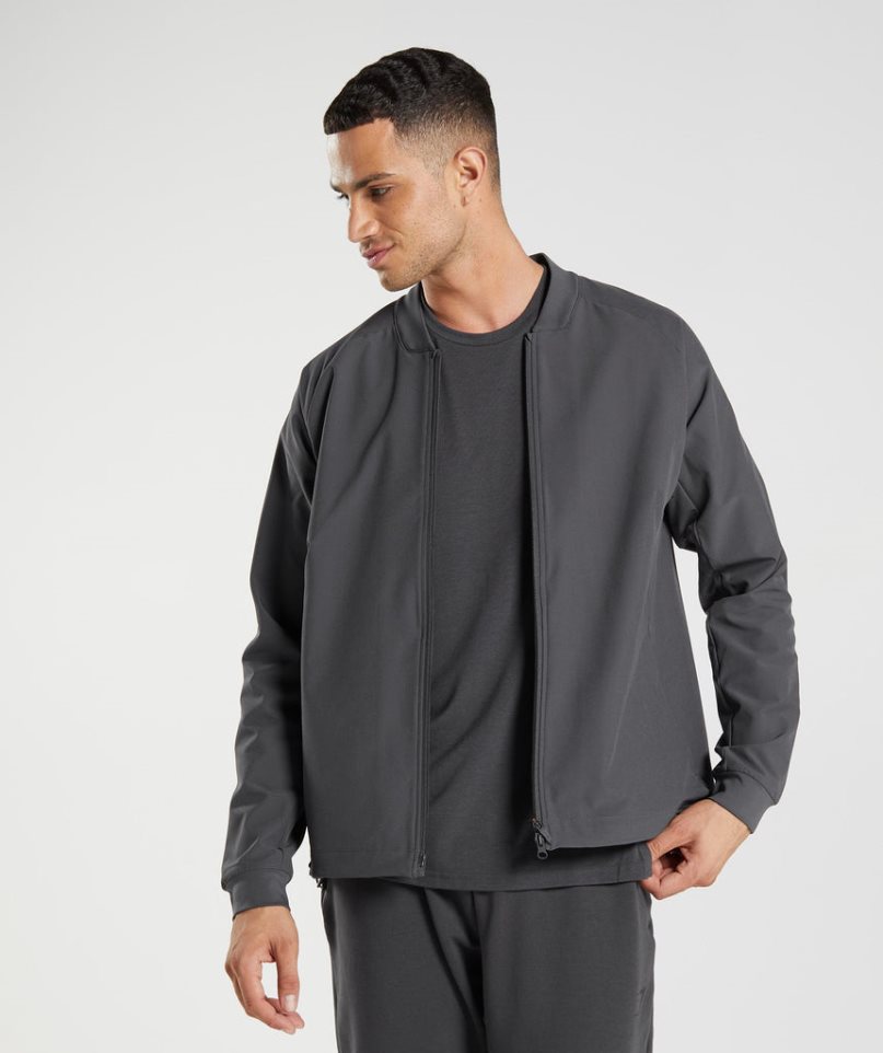 Gymshark Studio Férfi Kabát Fekete | HU-D-321