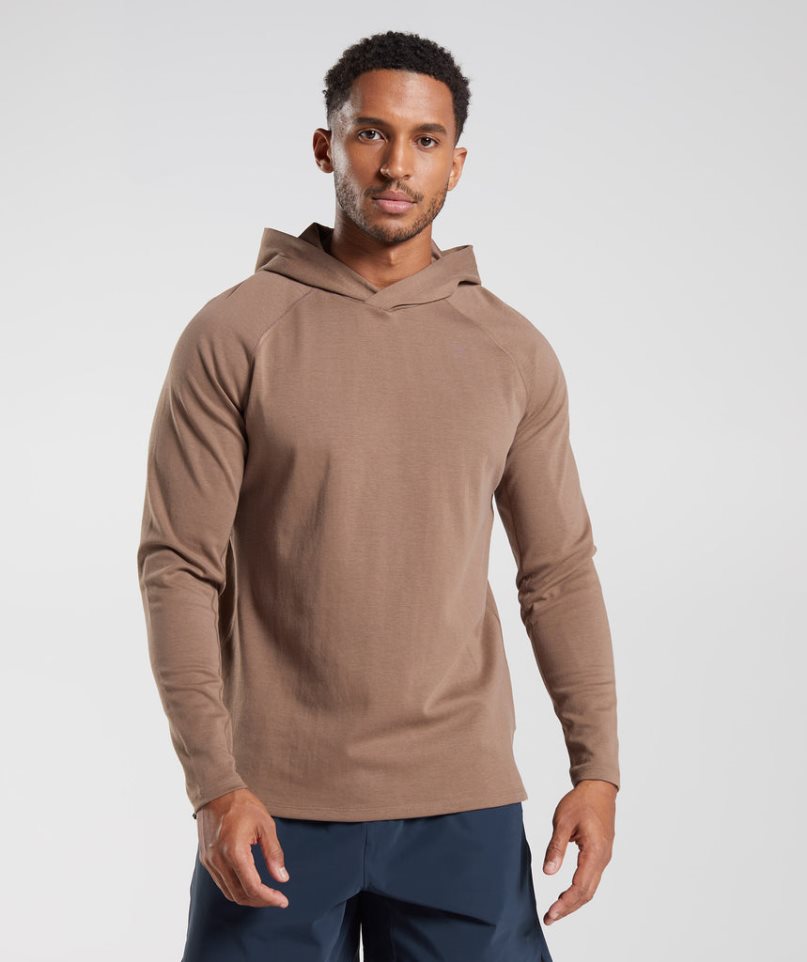 Gymshark Studio Férfi Kapucnis Pulóver Barna | HU-N-948